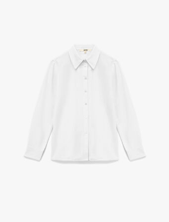 Regular Fit Düğmeli Uzun Kollu Klasik Yaka Gömlek