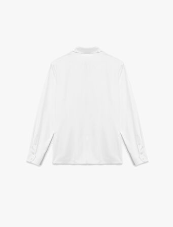 Regular Fit Düğmeli Uzun Kollu Klasik Yaka Gömlek