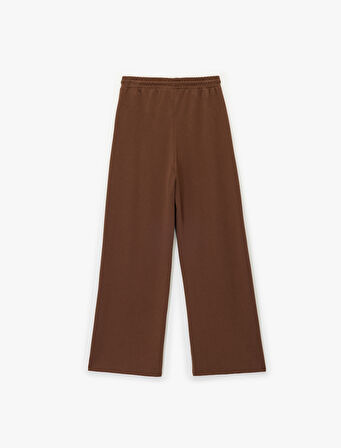 Cepli Rahat Kalıp Beli Bağcıklı Modal Karışımlı Geniş Paça Eşofman Altı