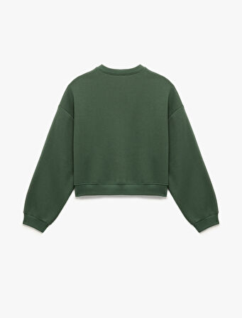 Regular Fit Üç İplik Uzun Kollu Bisiklet Yaka Basic Sweatshirt