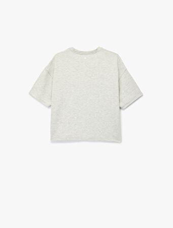 Kısa Kollu Bisiklet Yaka Oversize Spor Sweatshirt