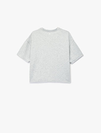 Kısa Kollu Bisiklet Yaka Oversize Spor Sweatshirt