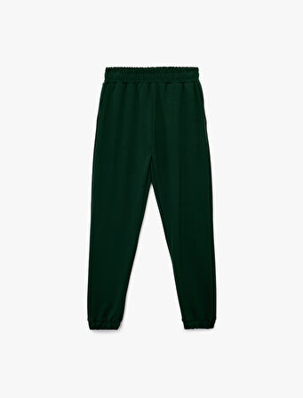 Yüksek Bel Rahat Kalıp Şardonlu Jogger Eşofman Altı