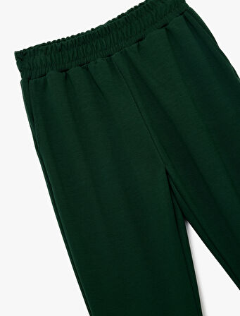 Yüksek Bel Rahat Kalıp Şardonlu Jogger Eşofman Altı