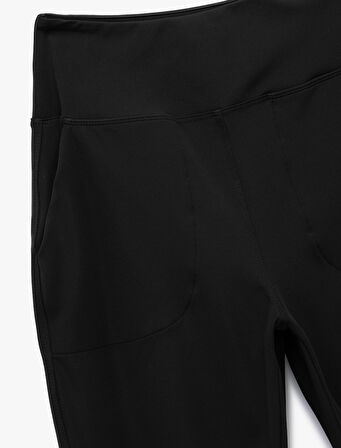 Yüksek Bel Cep Detaylı Basic Spor Jogger Eşofman Altı