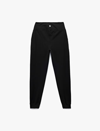 Yüksek Bel Cep Detaylı Basic Spor Jogger Eşofman Altı