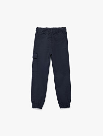 Pamuklu Gabardin Beli Bağcıklı Kargo Pantolon
