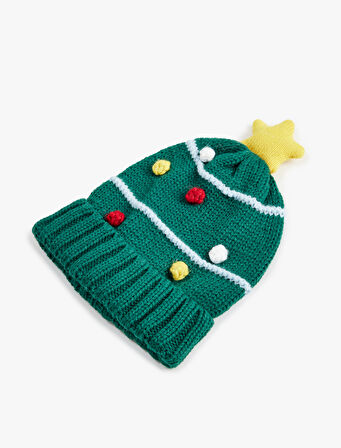 Yılbaşı Temalı Ponponlu Bere