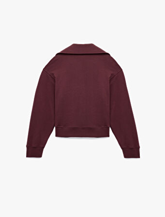 Regular Fit Üç İplik Uzun Kollu Polo Yaka Sweatshirt