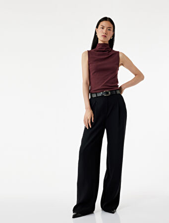 Pamuklu Slim Fit Kolsuz Dik Yaka Body