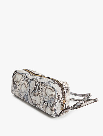 Suni Deri Yılan Derisi Desenli Omuz Çantası