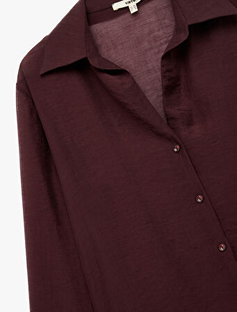 Bol Kalıp Uzun Kollu Klasik Yaka Gömlek