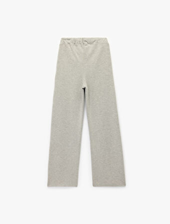 Modal Karışımlı Cepli Beli Bağlamalı Nervürlü Uzun Eşofman Altı