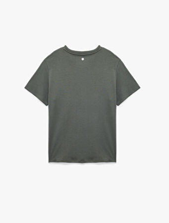 Rahat Kesim Kısa Kollu Bisiklet Yaka Pamuklu Basic Spor Tişört