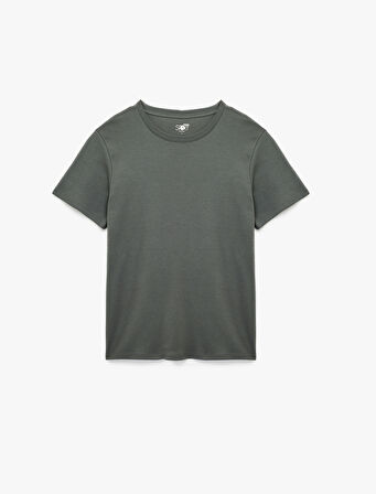 Rahat Kesim Kısa Kollu Bisiklet Yaka Pamuklu Basic Spor Tişört