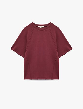 Rahat Kalıp Kısa Kollu Bisiklet Yaka Modal Tişört