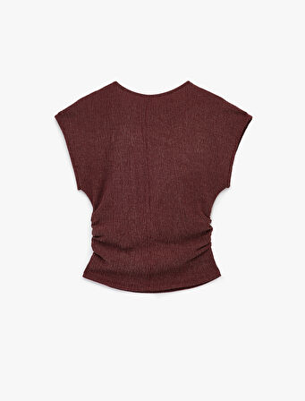 Bürümcük Kumaş Slim Fit Kısa Kollu Bisiklet Yaka Tişört