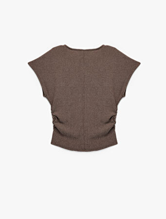 Bürümcük Kumaş Slim Fit Kısa Kollu Bisiklet Yaka Tişört