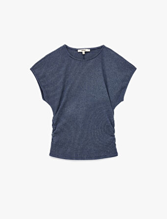 Bürümcük Kumaş Slim Fit Kısa Kollu Bisiklet Yaka Tişört