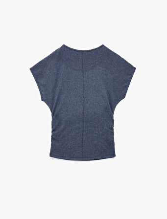 Bürümcük Kumaş Slim Fit Kısa Kollu Bisiklet Yaka Tişört