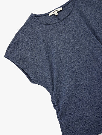 Bürümcük Kumaş Slim Fit Kısa Kollu Bisiklet Yaka Tişört