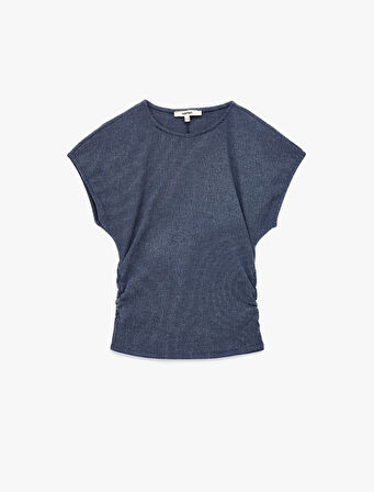 Bürümcük Kumaş Slim Fit Kısa Kollu Bisiklet Yaka Tişört