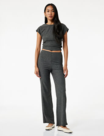 Bürümcük Kumaş Slim Fit Kısa Kollu Bisiklet Yaka Tişört