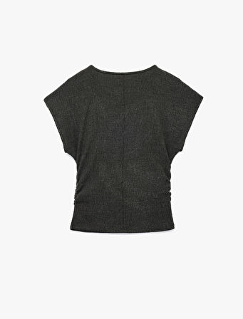 Bürümcük Kumaş Slim Fit Kısa Kollu Bisiklet Yaka Tişört