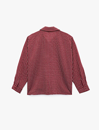 Regular Fit Uzun Kollu Kaçık Yaka Gömlek