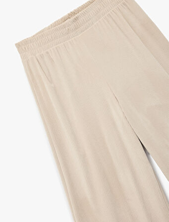 Rahat Kalıp Cep Detaylı Geniş Paça Pijama Altı