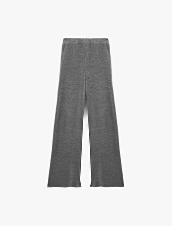 Rahat Kalıp Düz Bol Paça Uzun Pijama Altı