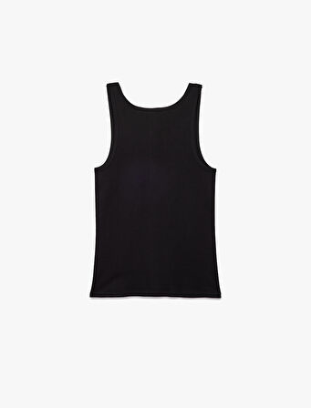 Bisiklet Yaka Kolsuz Slim Fit Ribanalı Pamuklu Atlet