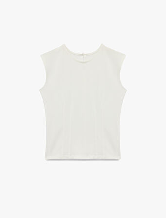 Bisiklet Yaka Slim Fit Pamuklu Kolsuz Bluz