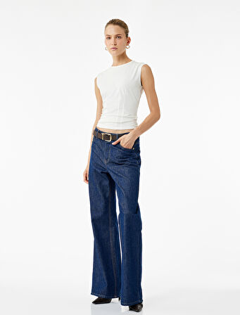 Bisiklet Yaka Slim Fit Pamuklu Kolsuz Bluz
