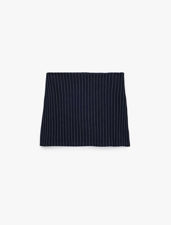 Regular Fit Çizgili Mini Şort Etek