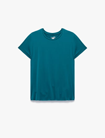 Rahat Kalıp Kısa Kollu Bisiklet Yaka Spor Tişört