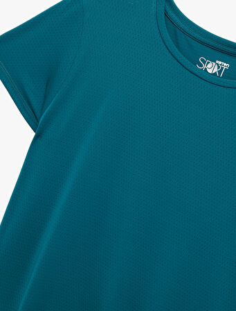 Rahat Kalıp Kısa Kollu Bisiklet Yaka Spor Tişört