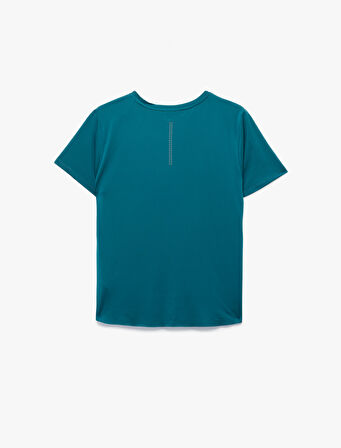 Rahat Kalıp Kısa Kollu Bisiklet Yaka Spor Tişört