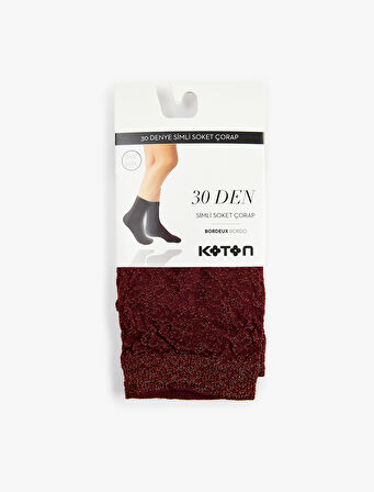 30 Den Simli Soket Çorap