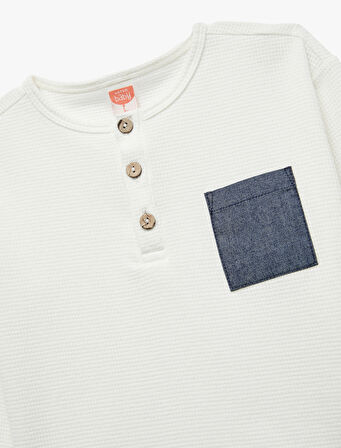 Pamuklu Uzun Kollu Bisiklet Yaka Tişört