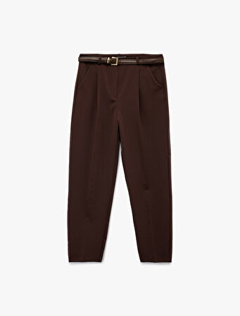 Regular Fit Cepli Kemer Detaylı Havuç Pantolon