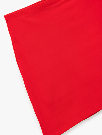 Yüksek Bel İnterlok Slim Fit Mini Spor Şort Etek