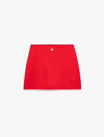 Yüksek Bel İnterlok Slim Fit Mini Spor Şort Etek