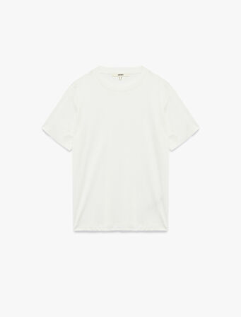 Pamuk Modal Karışımlı Slim Fit Kısa Kollu Bisiklet Yaka Basic Tişört