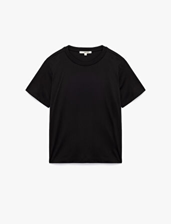 Pamuk Modal Karışımlı Slim Fit Kısa Kollu Bisiklet Yaka Basic Tişört