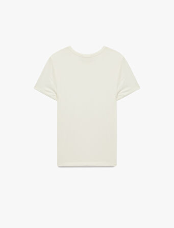 Viskon Kumaş Slim Fit Kısa Kollu Bisiklet Yaka Basic Tişört