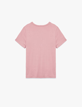 Viskon Kumaş Slim Fit Kısa Kollu Bisiklet Yaka Basic Tişört