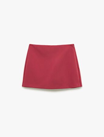 Slim Fit Cep Detaylı Mini Şort Etek