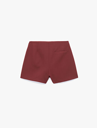 Slim Fit Cep Detaylı Mini Şort Etek