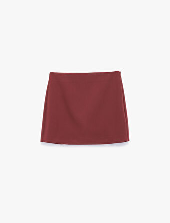 Slim Fit Cep Detaylı Mini Şort Etek